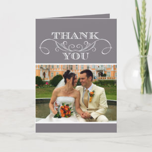 Cartes de remerciement de mariage Modern Grey Swir