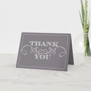 Cartes de remerciement de mariage Modern Grey Swir