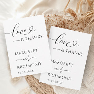 Cartes de remerciement de mariage modernes blanche