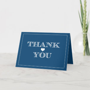 Cartes de remerciement de mariage Navy Cute Heart