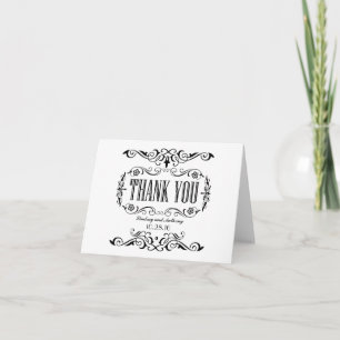 cartes de remerciement de mariage noir et blanc