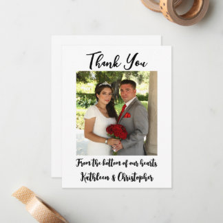 Cartes de remerciement de mariage personnalisées