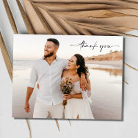 Cartes de remerciement de mariage photo à petit bu