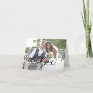 Cartes de remerciement de mariage photo calligraph