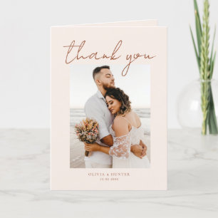 Cartes de remerciement de mariage photo minimalist