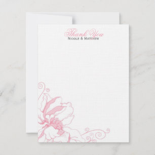 Cartes de remerciement de mariage plates à motif f