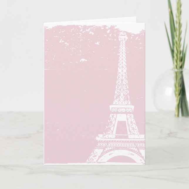 Cartes de remerciement de mariage pour la Tour Eif (Devant)