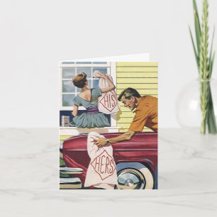 Cartes de remerciement de mariage rétro petites mi