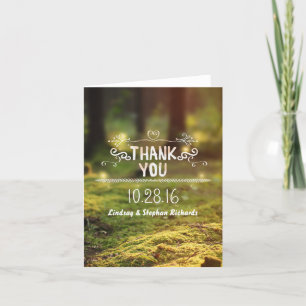 Cartes de remerciement de mariage rustique de bois