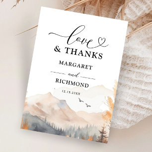 Cartes de remerciement de mariage rustique de Fall
