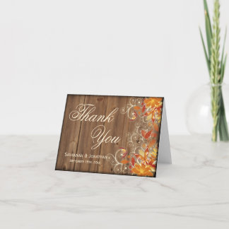 Cartes de remerciement de mariage rustique floral