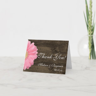 Cartes de remerciement de mariage rustiques à la m