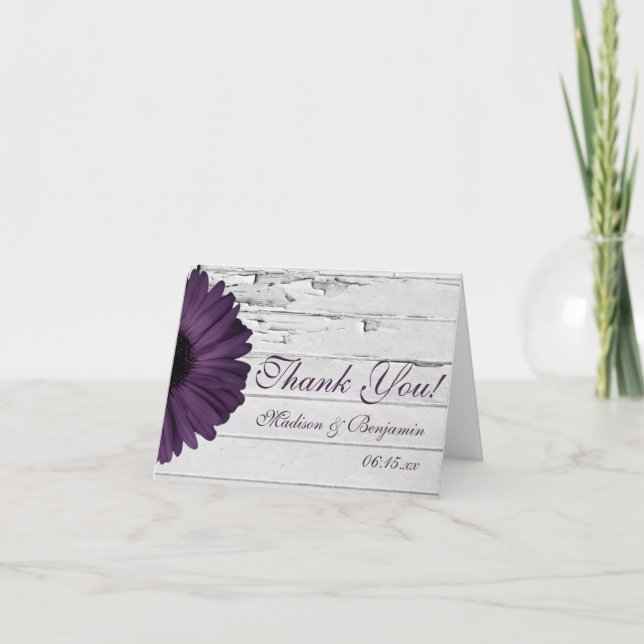 Cartes de remerciement de mariage rustiques Fleur  (Devant)