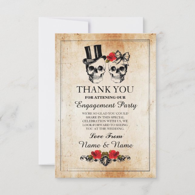 Cartes de remerciement de mariage rustiques Hallow (Devant)