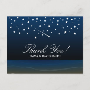 Cartes de remerciement de mariage sur la plage sou