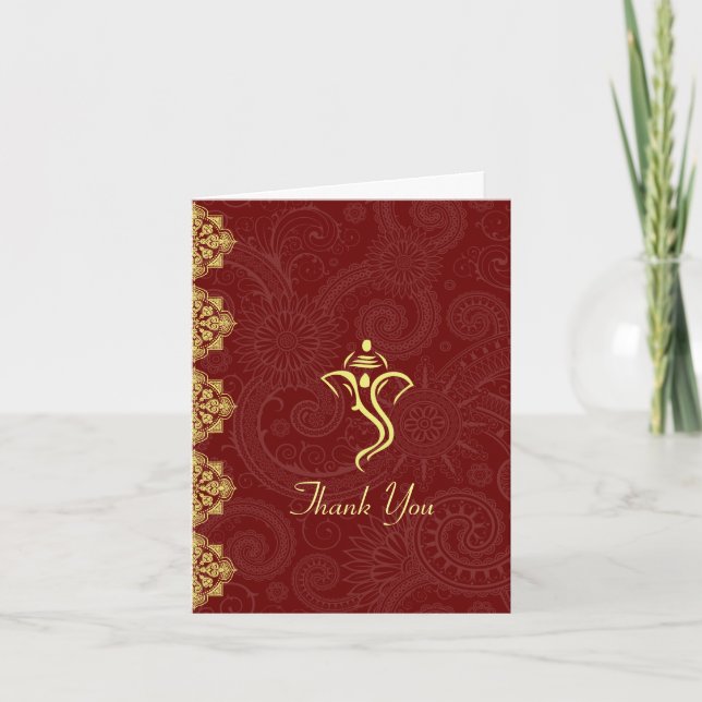 Cartes de remerciement de mariage Vinayaka (Devant)