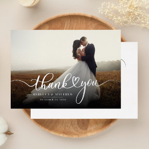 Cartes de remerciement de photo de mariage jour le