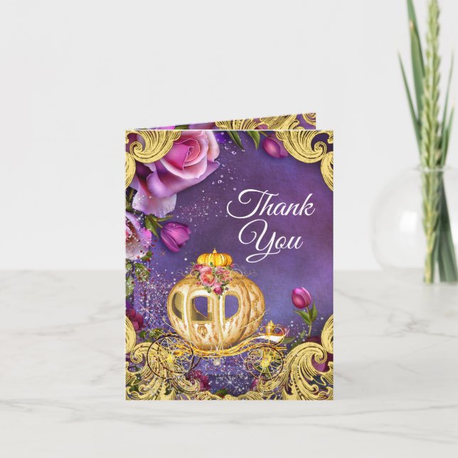 Cartes de remerciement de princesse de conte de fé (Devant)
