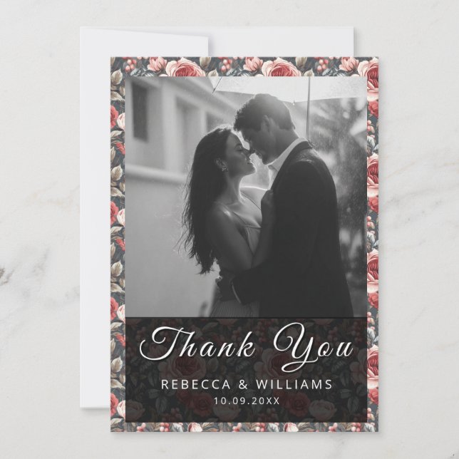 Cartes de remerciement de réception de mariage Fle (Devant)