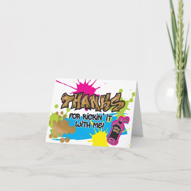 Cartes de remerciement de style graffiti Two Legit (Devant)