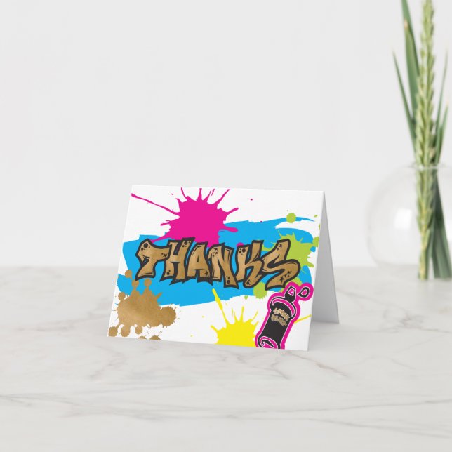 Cartes de remerciement de style graffiti Two Legit (Devant)