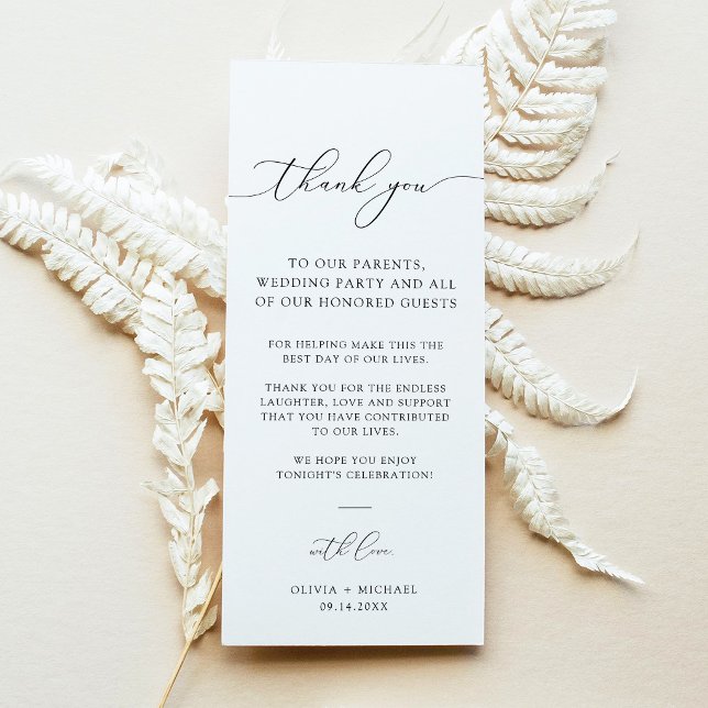 Cartes de remerciement de table de mariage à l'écr (Créateur téléchargé)