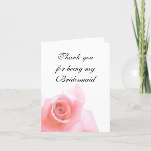 Cartes de Remerciement Demoiselle d'Honneur Rose R
