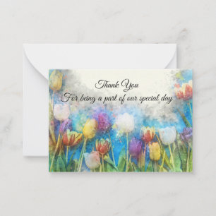 Cartes de Remerciement des tulipes d'aquarelle
