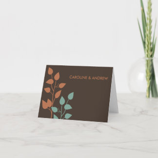 Cartes de remerciement Double Branches Feuilles d'
