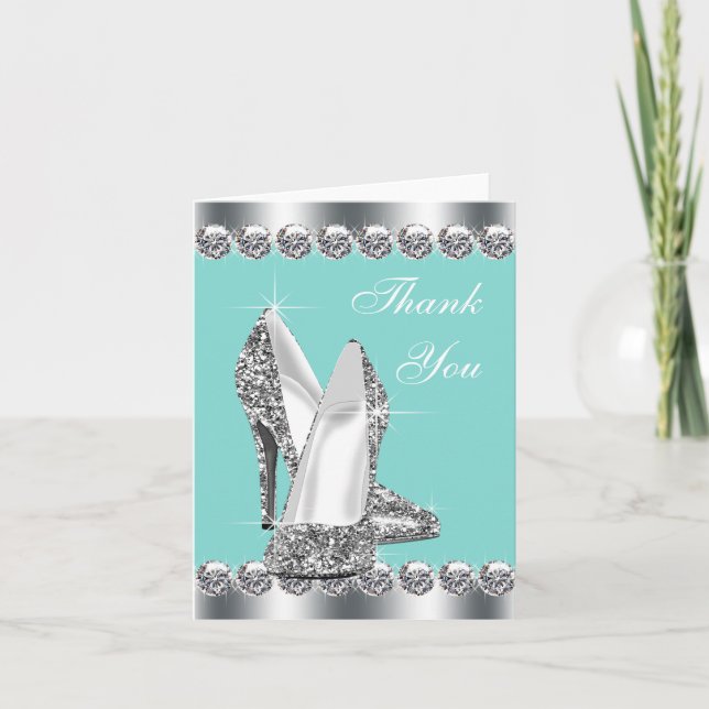 Cartes de remerciement élégantes chaussure à talon (Devant)