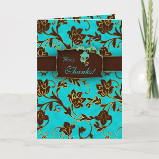 Cartes de remerciement élégantes Floral doré BB