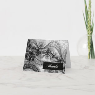 Cartes de remerciement élégantes noir et blanc