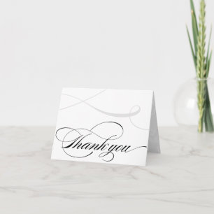 Cartes de remerciement en calligraphie noir et bla