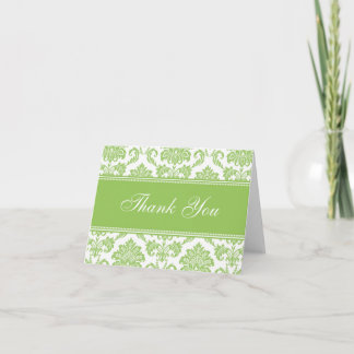 Cartes de remerciement en damas vert
