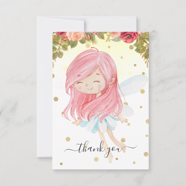 Cartes de remerciement fées | Jardin enchanté (Devant)