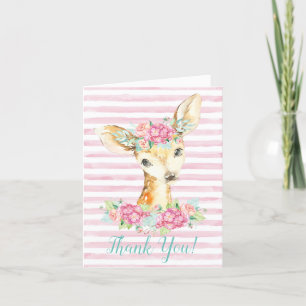 Cartes de remerciement Fille Cerf