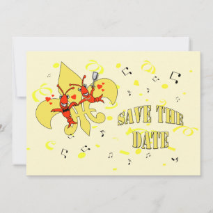 Cartes de Remerciement Fleur de Lis Crawfish Gold