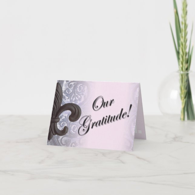 cartes de remerciement "fleur de lis en fer" indig (Devant)