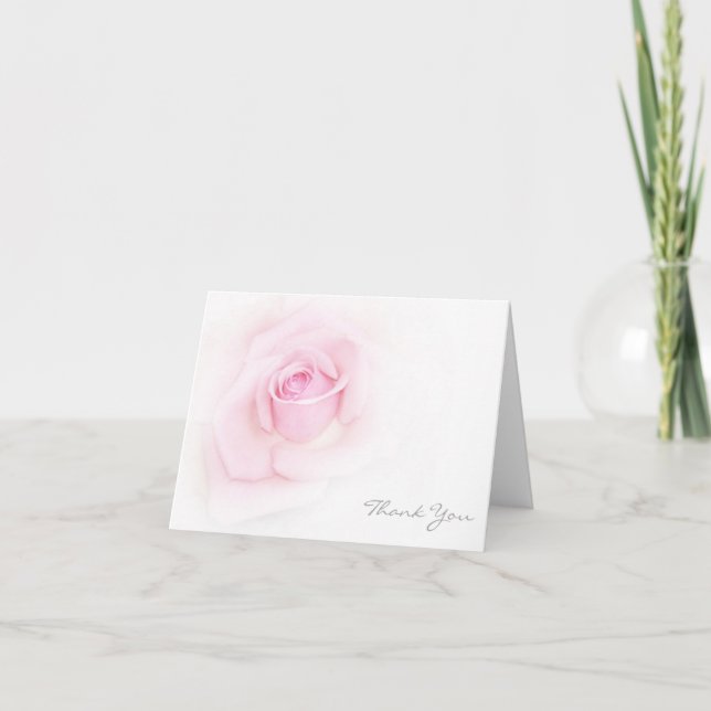 Cartes de remerciement Fleur de rose délicate (Devant)