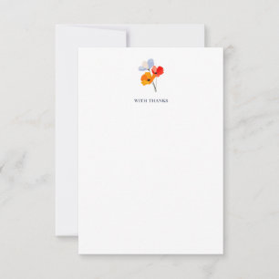 Cartes de remerciement florales audacieuses à moti