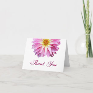 Cartes de remerciement florales Fleur rose Dahlia