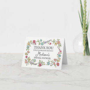 Cartes de remerciement florales lumineuses pour la