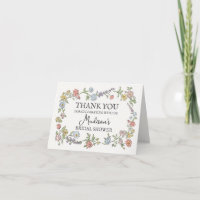 Cartes de remerciement florales pastel pour la fêt