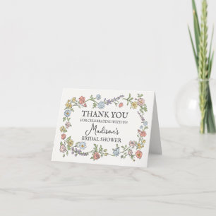 Cartes de remerciement florales pastel pour la fêt