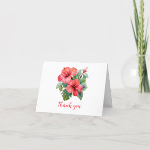 Cartes de remerciement florales tropicales à l'Hib