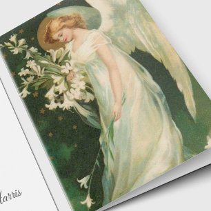 Cartes de remerciement funéraire Angle Vintage