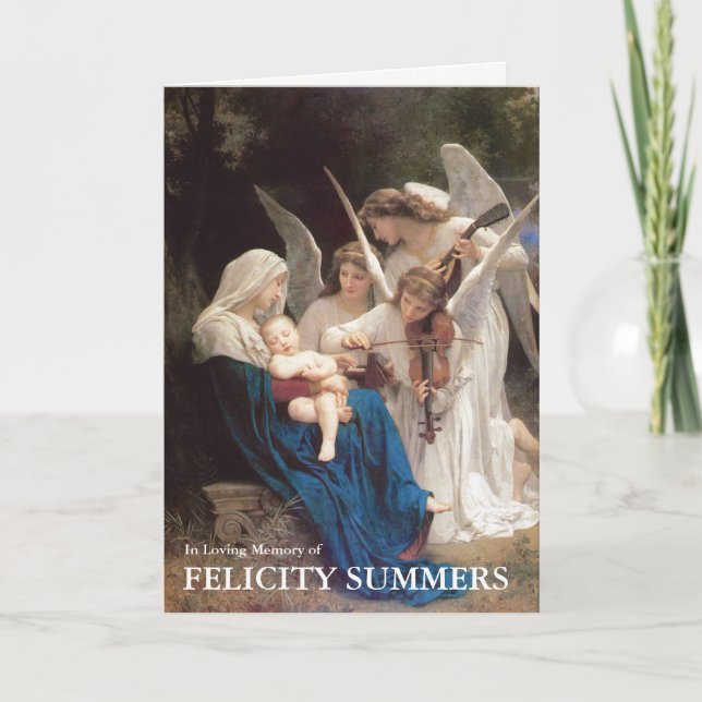 Cartes de remerciement funéraire | Chanson des ang (Devant)