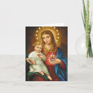 Cartes de remerciement funéraire Immaculé Coeur