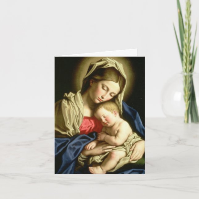 Cartes de remerciement funéraire | Madonna & Child (Devant)