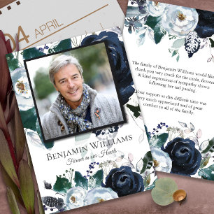 Cartes de remerciement funéraire Marine Peony
